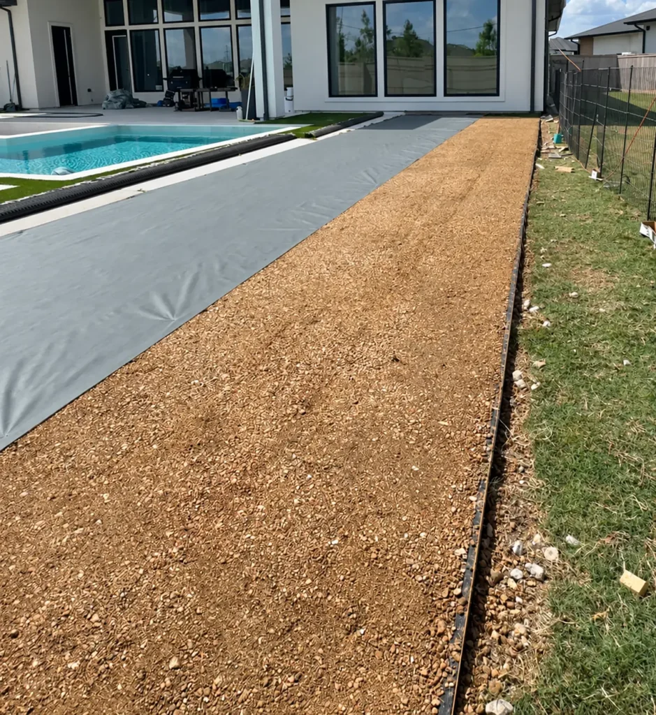 Backyard Landscape Installation in Progress