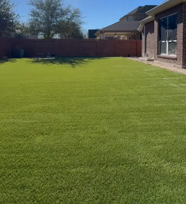 Artificial turf backyard installation houston turf