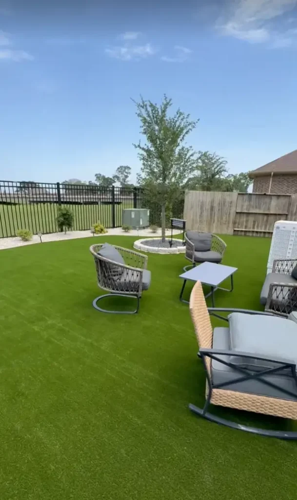Artificial turf installation backyard houston tx