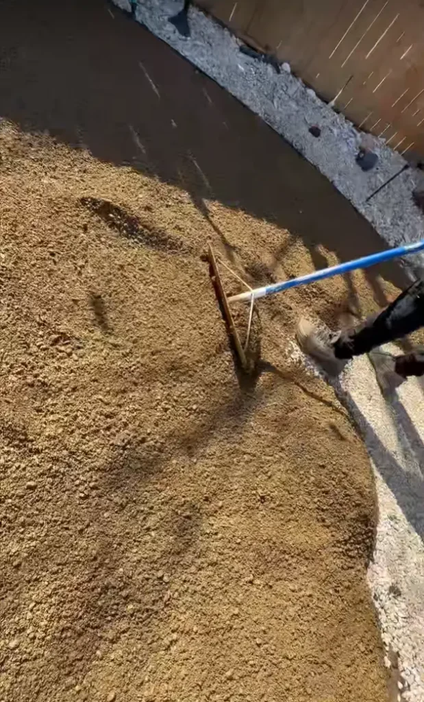 Spreading decomposed granite base for artificial turf houston turf